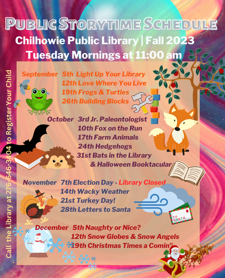 Tuesday Storytime at Chilhowie Library Resumes Smyth County Public