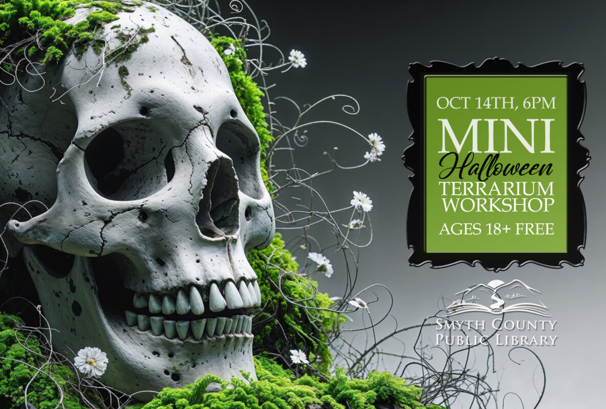 Join us at the Marion Public Library to make your own Halloween-themed Mini Terrarium.