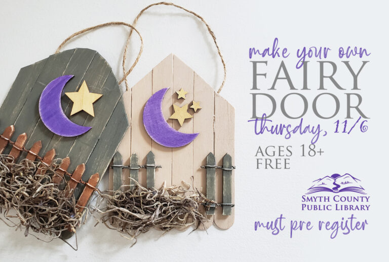 Join us Thursday, Nov. 6th at 6pm to create woodland fairy doors. "What could be more magical than stumbling across a fairy door?