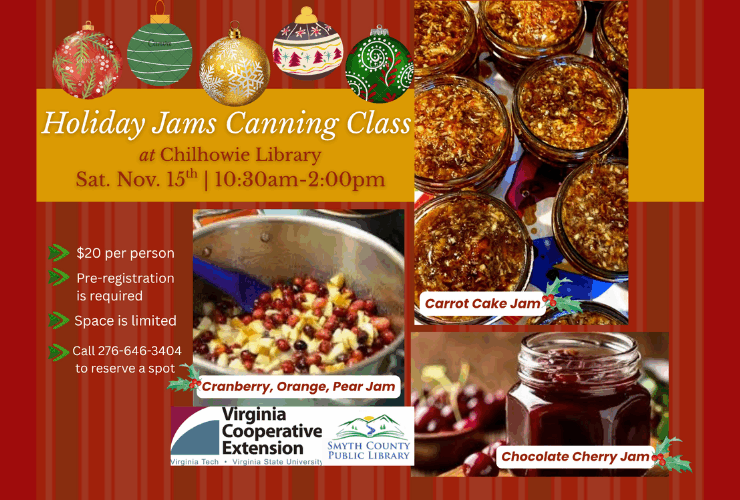 Holiday Jams Canning Class at Chilhowie Library