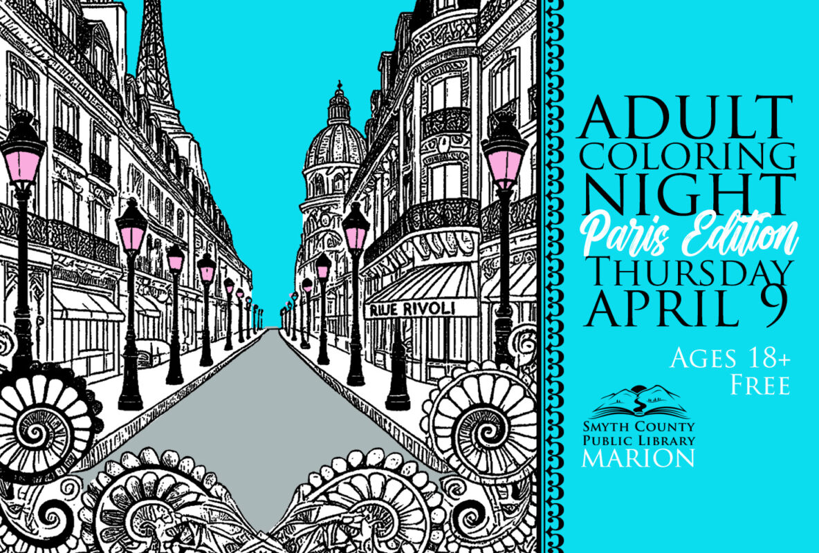 Join us for Adult Coloring Night on April 9th!
